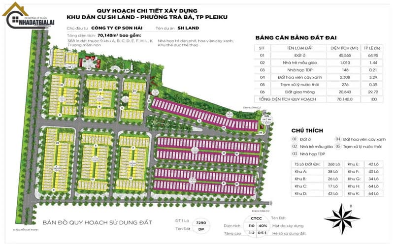 Sơ đồ phân lô SHLand Gia Lai